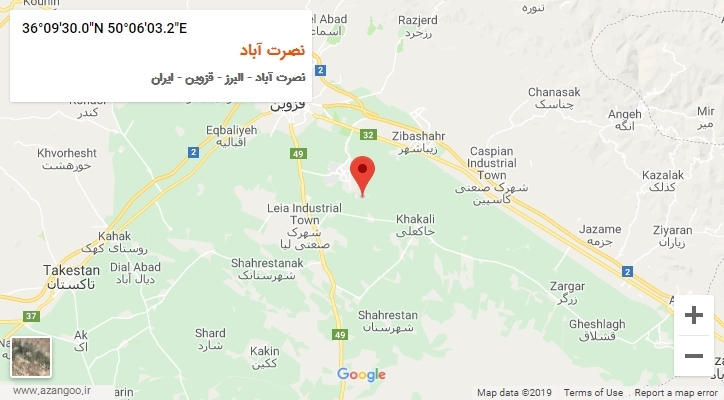 روستای نصرت آباد بر روی نقشه