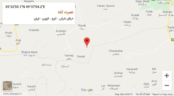 روستای نصرت آباد بر روی نقشه