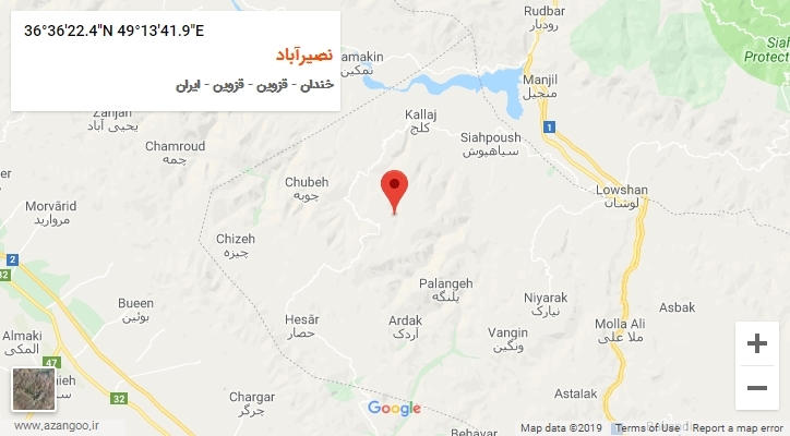 روستای نصیرآباد بر روی نقشه
