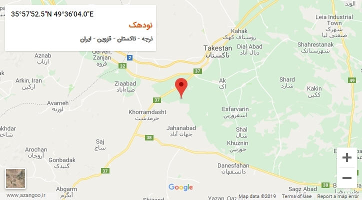 روستای نودهک بر روی نقشه