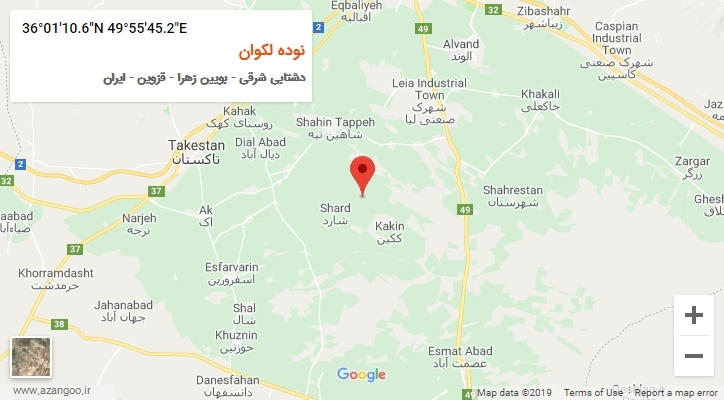روستای نوده لکوان بر روی نقشه