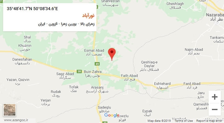 روستای نورآباد بر روی نقشه