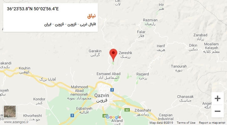 روستای نیاق بر روی نقشه