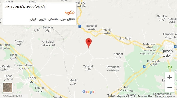 روستای نیکویه بر روی نقشه