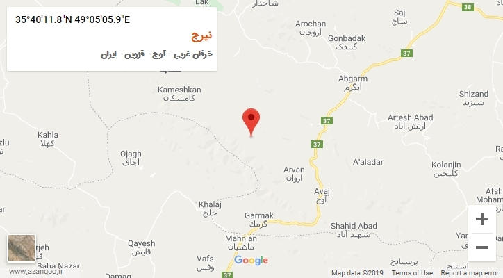 روستای نیرج بر روی نقشه