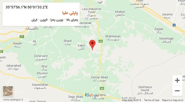 روستای پاپلی علیا بر روی نقشه