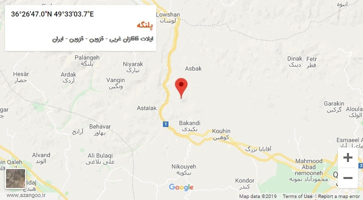 روستای پلنگه بر روی نقشه