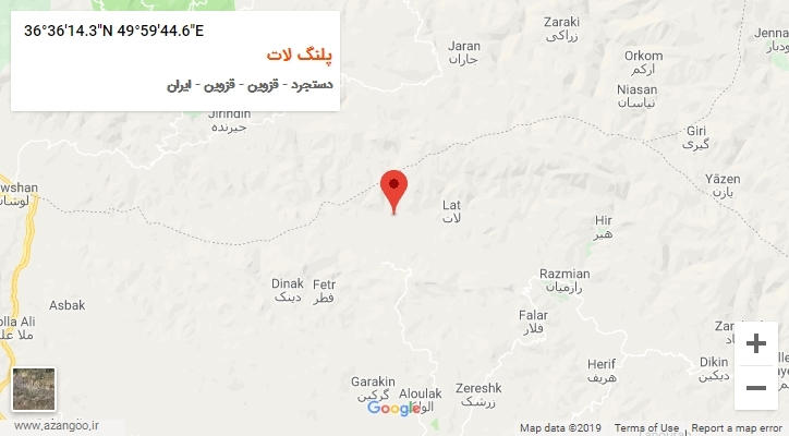 روستای پلنگ لات بر روی نقشه