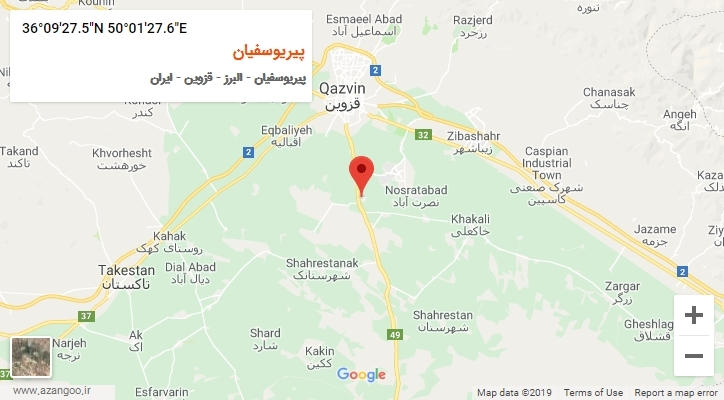 روستای پیریوسفیان بر روی نقشه