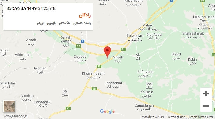 روستای رادکان بر روی نقشه
