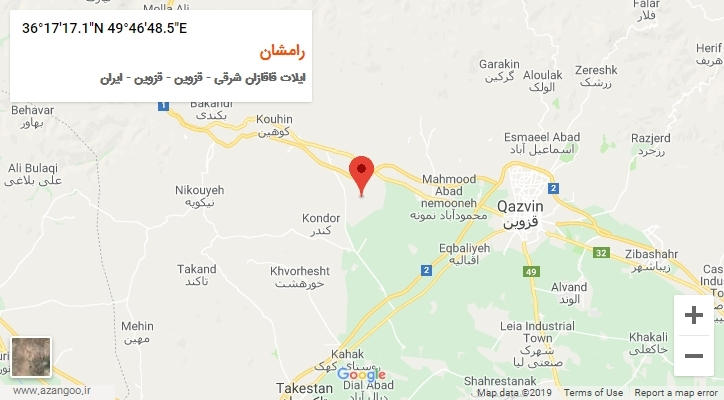 روستای رامشان بر روی نقشه