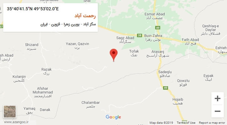 روستای رحمت آباد بر روی نقشه