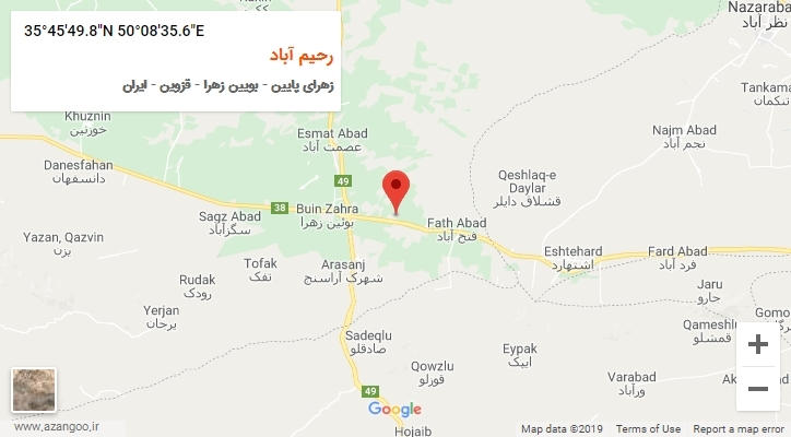 روستای رحیم آباد بر روی نقشه