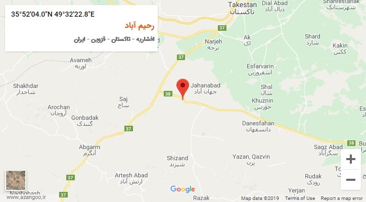 روستای رحیم آباد بر روی نقشه