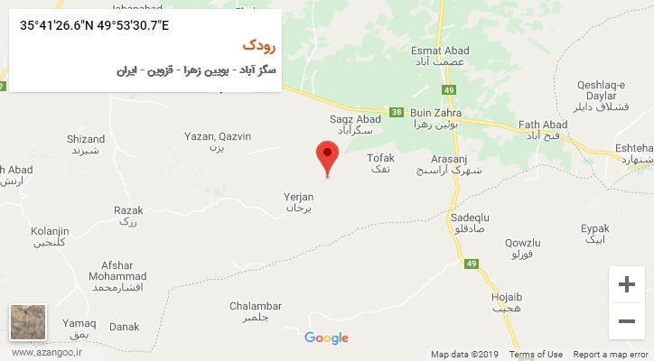 روستای رودک بر روی نقشه