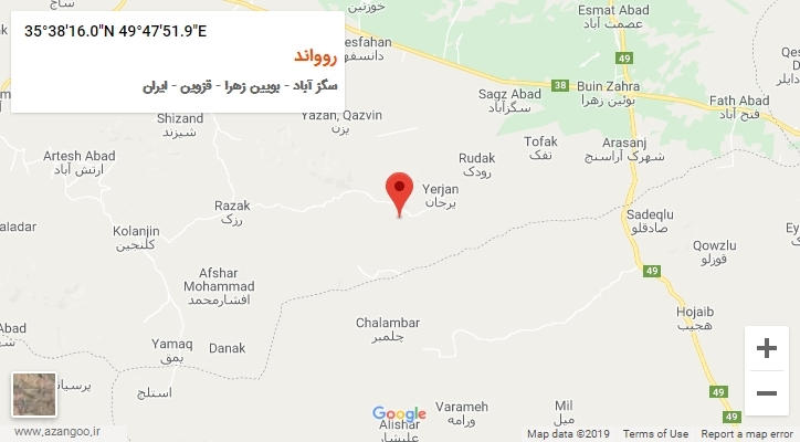 روستای روواند بر روی نقشه
