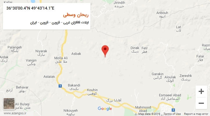 روستای ریحان وسطی بر روی نقشه