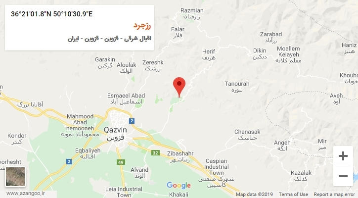 روستای رزجرد بر روی نقشه
