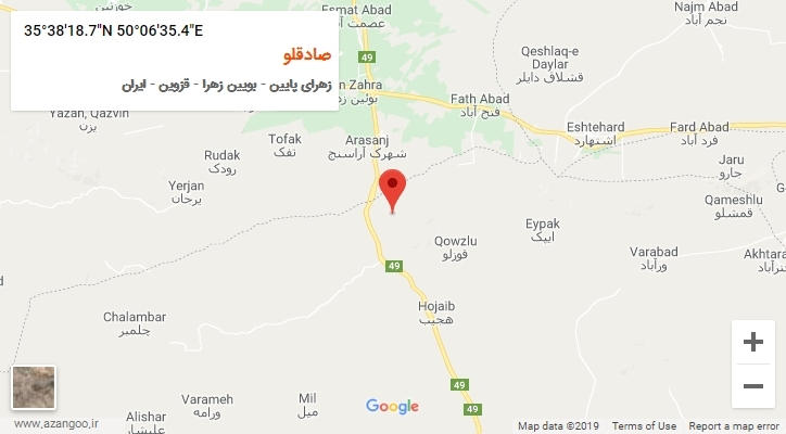 روستای صادقلو بر روی نقشه