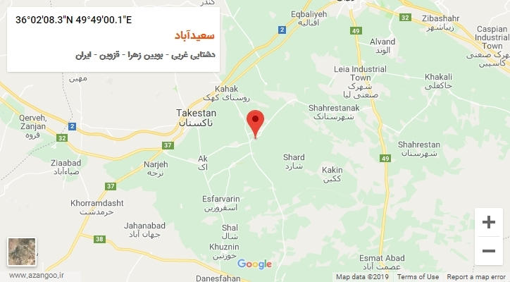 روستای سعیدآباد بر روی نقشه