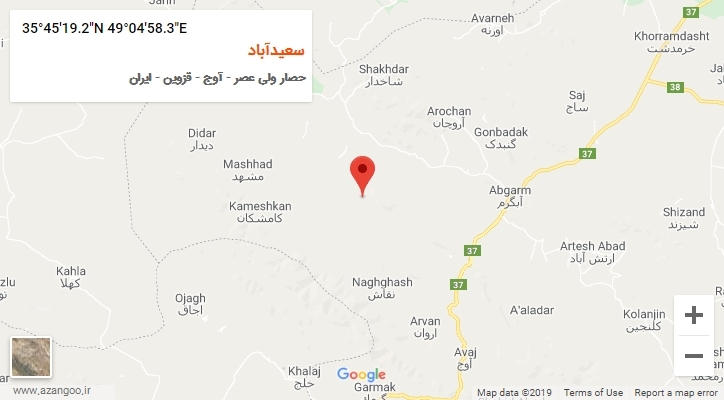 روستای سعیدآباد بر روی نقشه