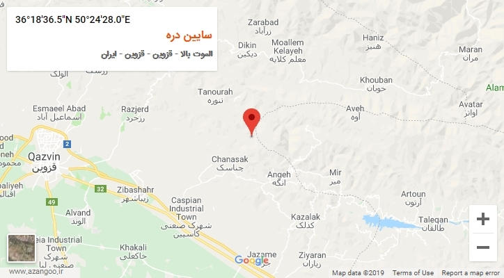 روستای سایین دره بر روی نقشه