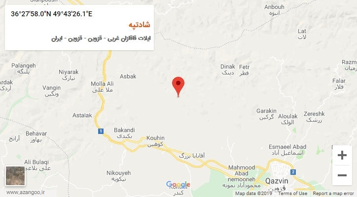 روستای شادتپه بر روی نقشه