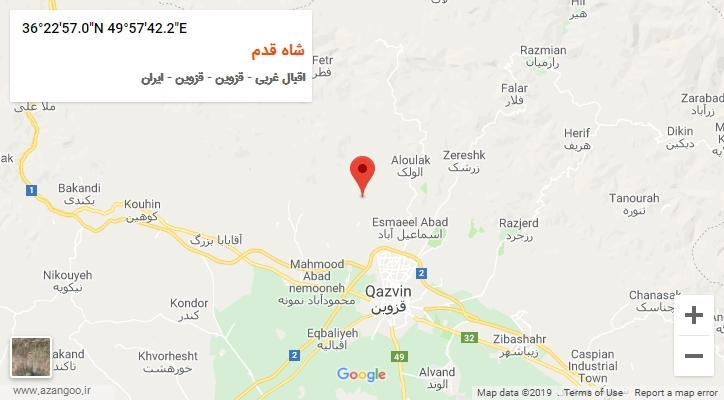 روستای شاه قدم بر روی نقشه