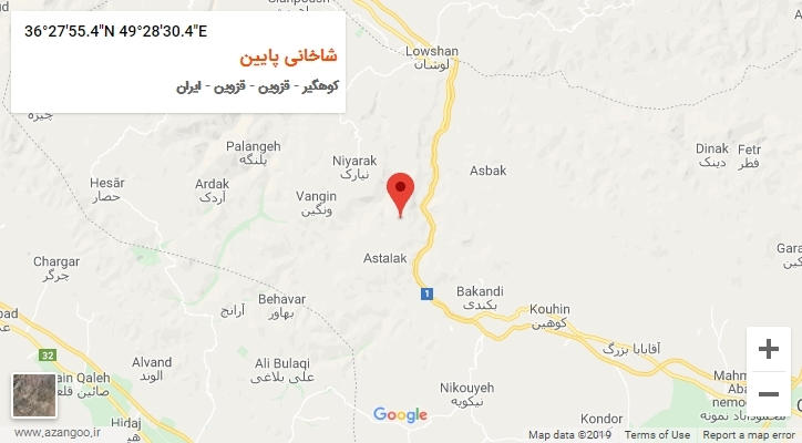 روستای شاخانی پایین بر روی نقشه