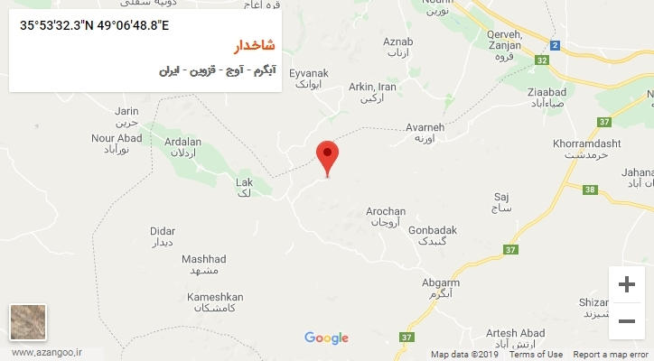 روستای شاخدار بر روی نقشه