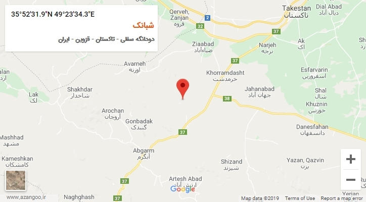 روستای شبانک بر روی نقشه
