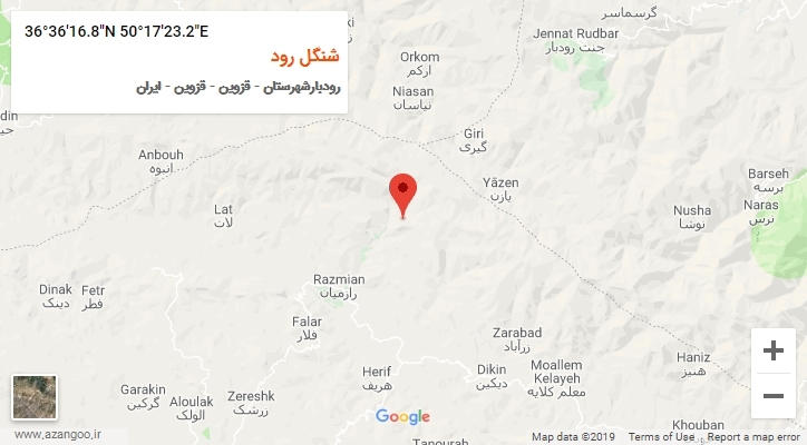 روستای شنگل رود بر روی نقشه
