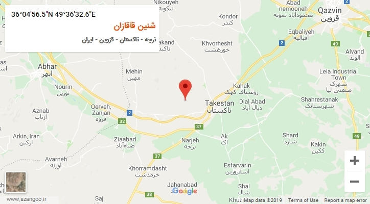 روستای شنین قآقازان بر روی نقشه