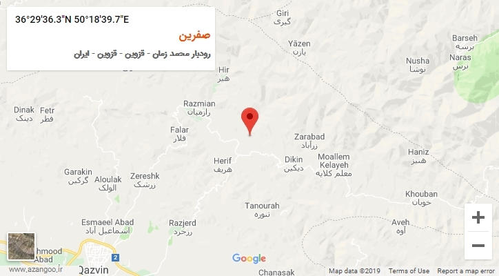 روستای صفرین بر روی نقشه