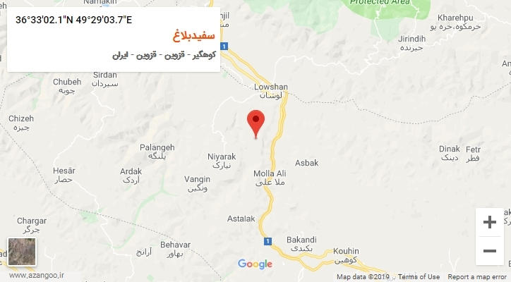 روستای سفیدبلاغ بر روی نقشه