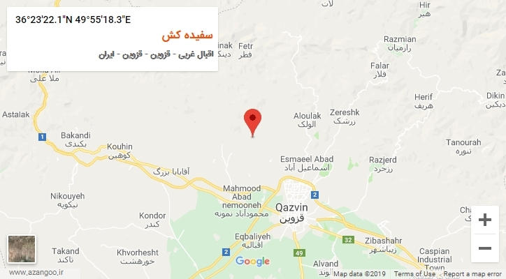 روستای سفیده کش بر روی نقشه
