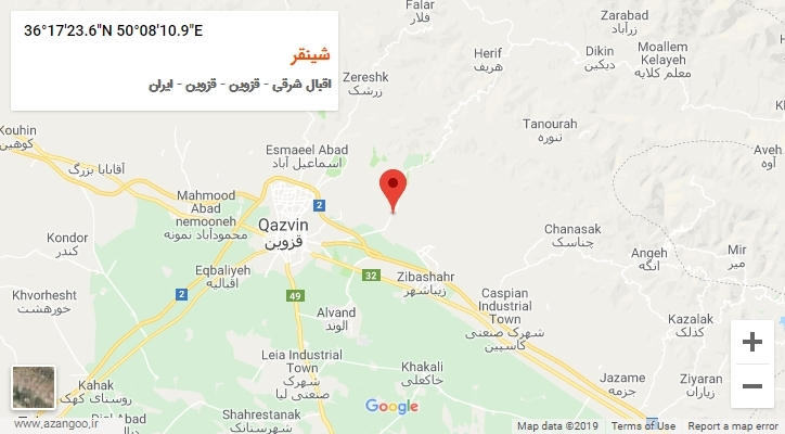 روستای شینقر بر روی نقشه