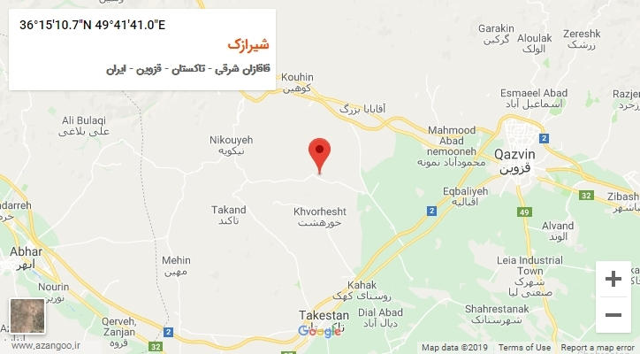 روستای شیرازک بر روی نقشه