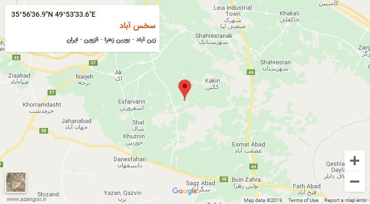 روستای سخس آباد بر روی نقشه