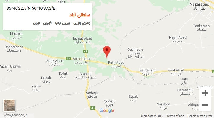 روستای سلطان آباد بر روی نقشه