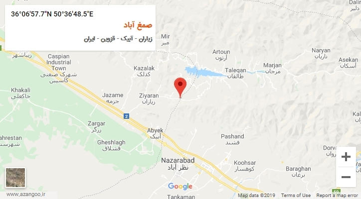 روستای صمغ آباد بر روی نقشه