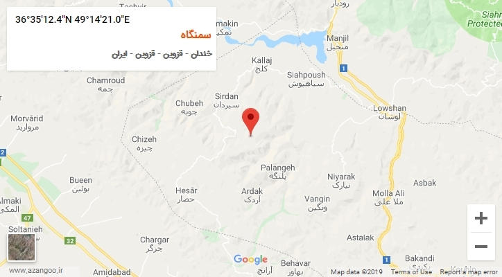 روستای سمنگاه بر روی نقشه