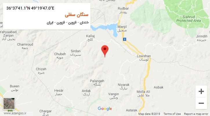 روستای سنگان سفلی بر روی نقشه