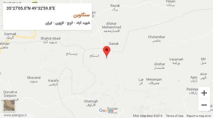 روستای سنگاوین بر روی نقشه