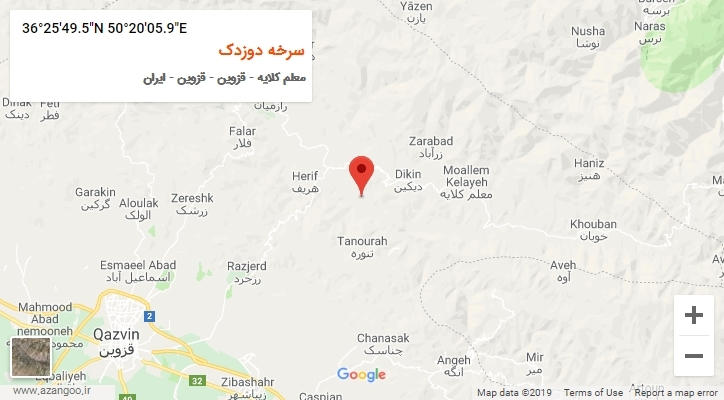 روستای سرخه دوزدک بر روی نقشه