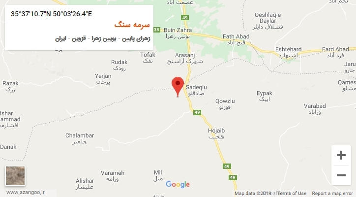 روستای سرمه سنگ بر روی نقشه