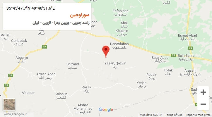 روستای سوراوجین بر روی نقشه