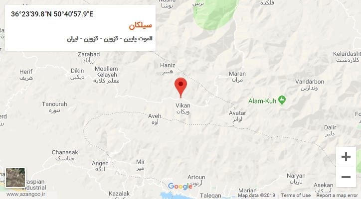 روستای سیلکان بر روی نقشه