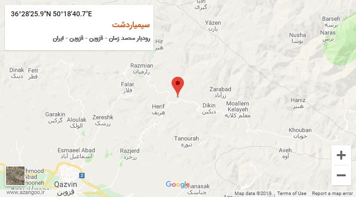 روستای سیمیاردشت بر روی نقشه