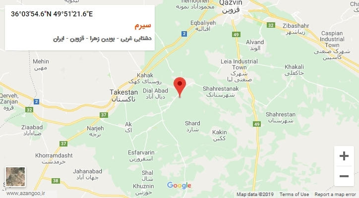 روستای سیرم بر روی نقشه